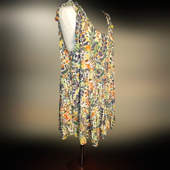 Jodifl Rayon Floral Sleeveless Tiered Print Dress Babydoll Size Large - Picture 1 of 14